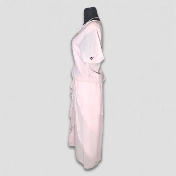 Vintage Monica Richards California Pink Tiered Dress 12 - Picture 3 of 8